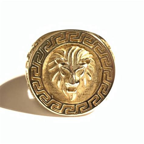 versace lion head ring|Versace Lion Head .